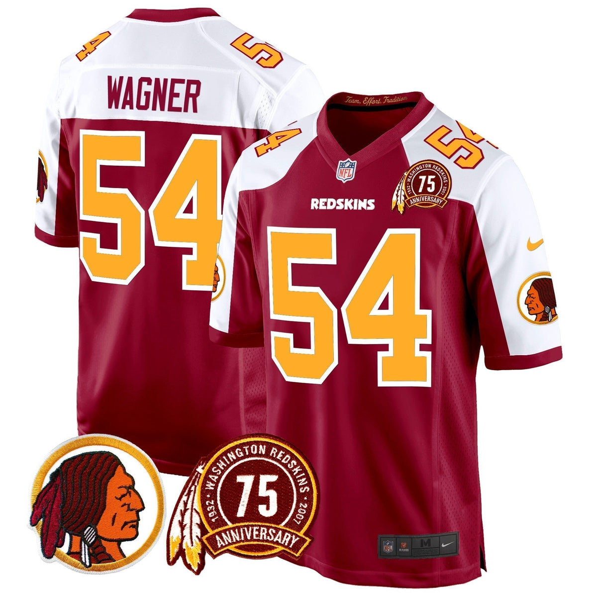 WR 75th Patch Throwback Game Jersey - Stitched
