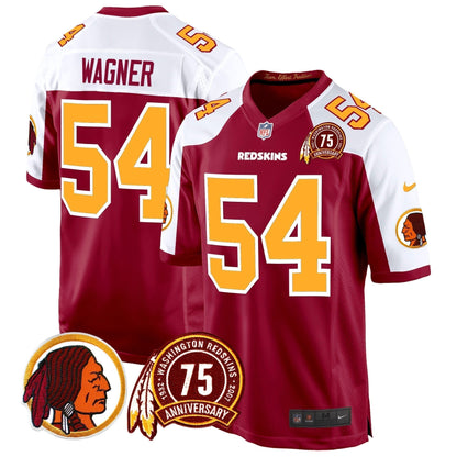 WR 75th Patch Throwback Game Jersey - Stitched