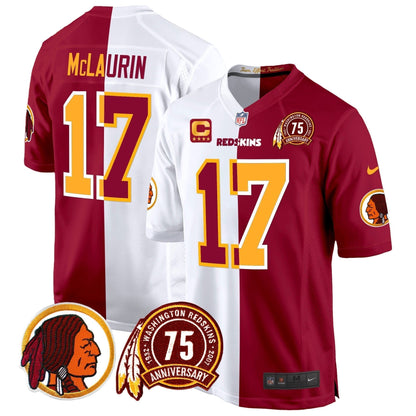 WR 75th Patch Throwback Game Jersey - Stitched