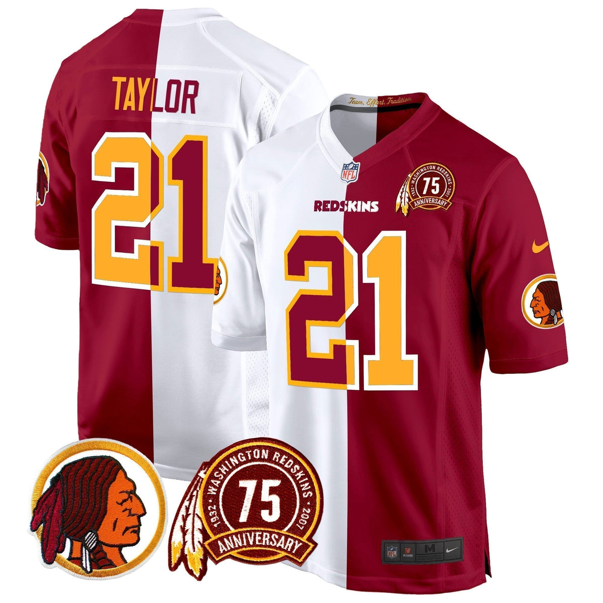 WR 75th Patch Throwback Game Jersey - Stitched