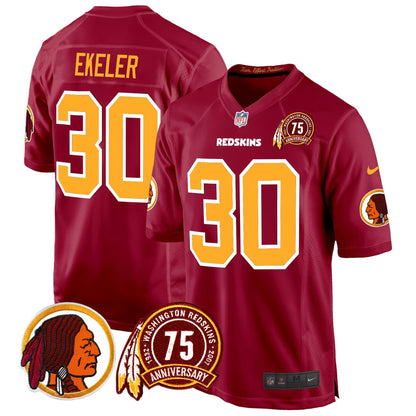 WR 75th Patch Throwback Game Jersey - Stitched