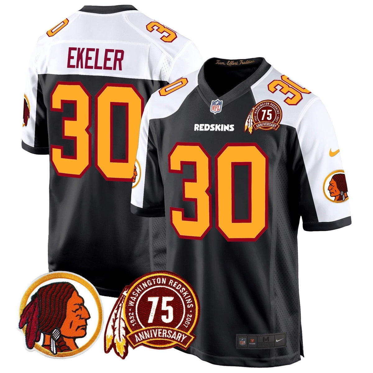 WR 75th Patch Throwback Game Jersey - Stitched