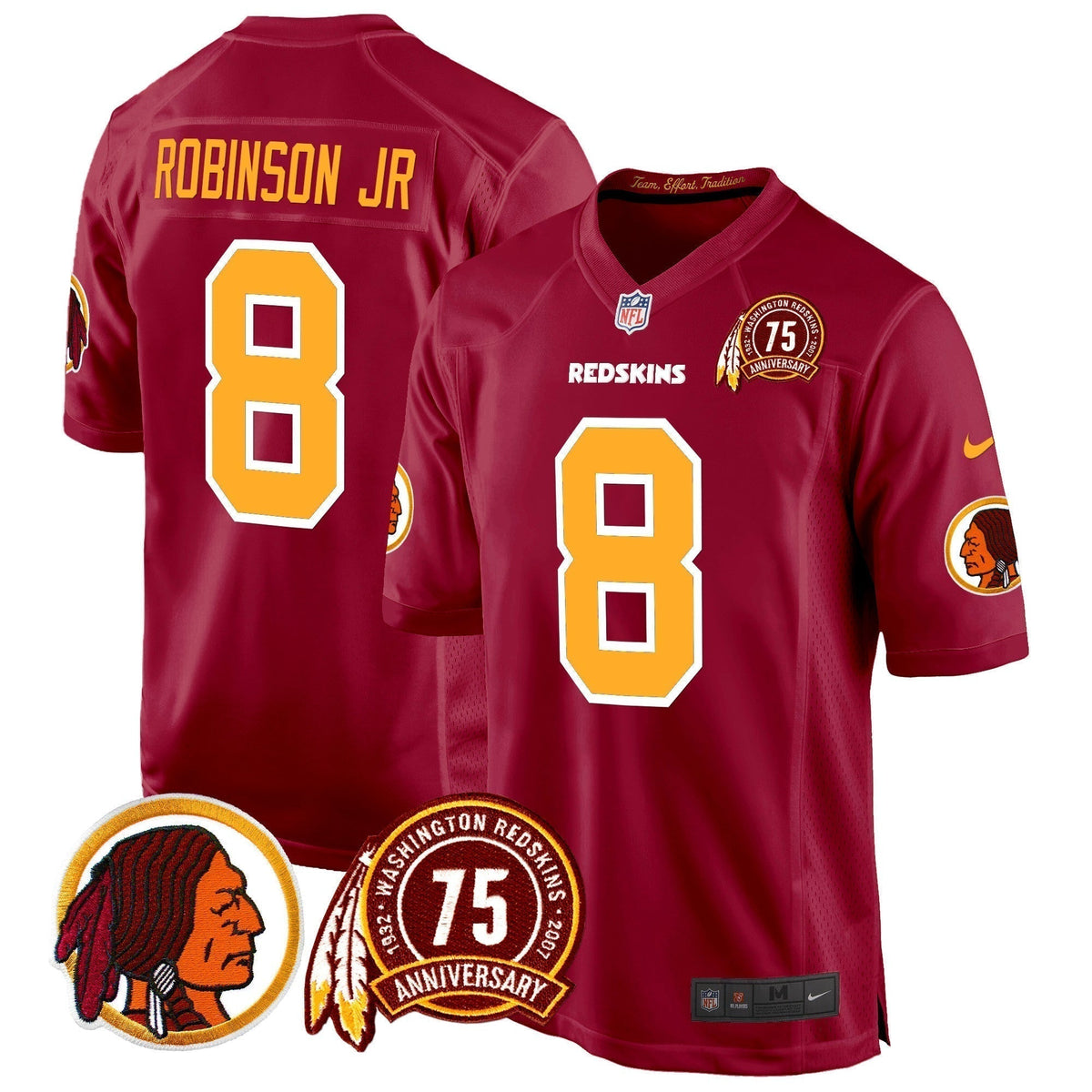 WR 75th Patch Throwback Game Jersey - Stitched