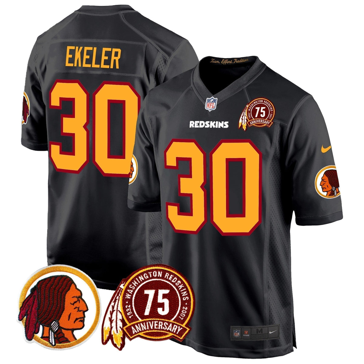 WR 75th Patch Throwback Game Jersey - Stitched
