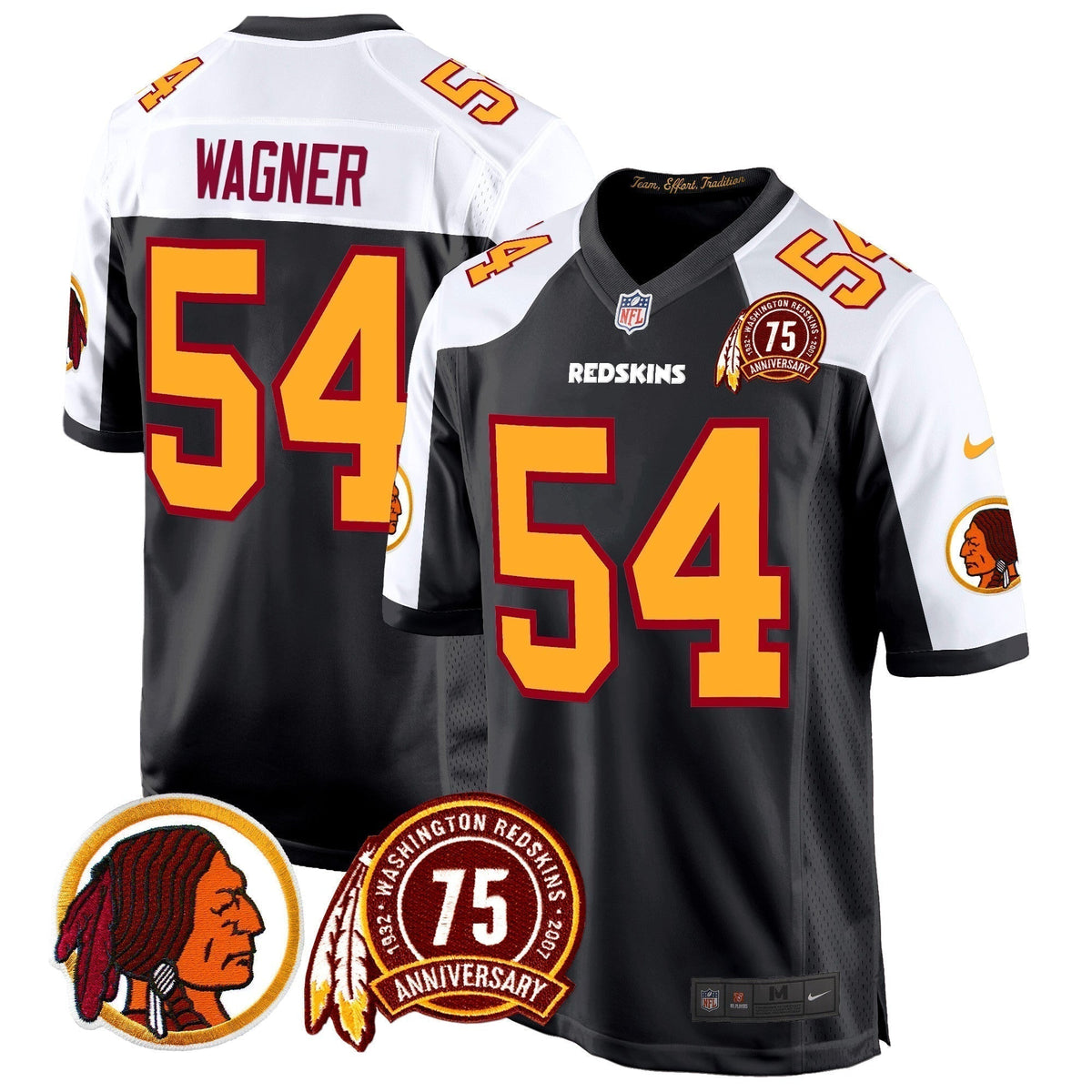 WR 75th Patch Throwback Game Jersey - Stitched