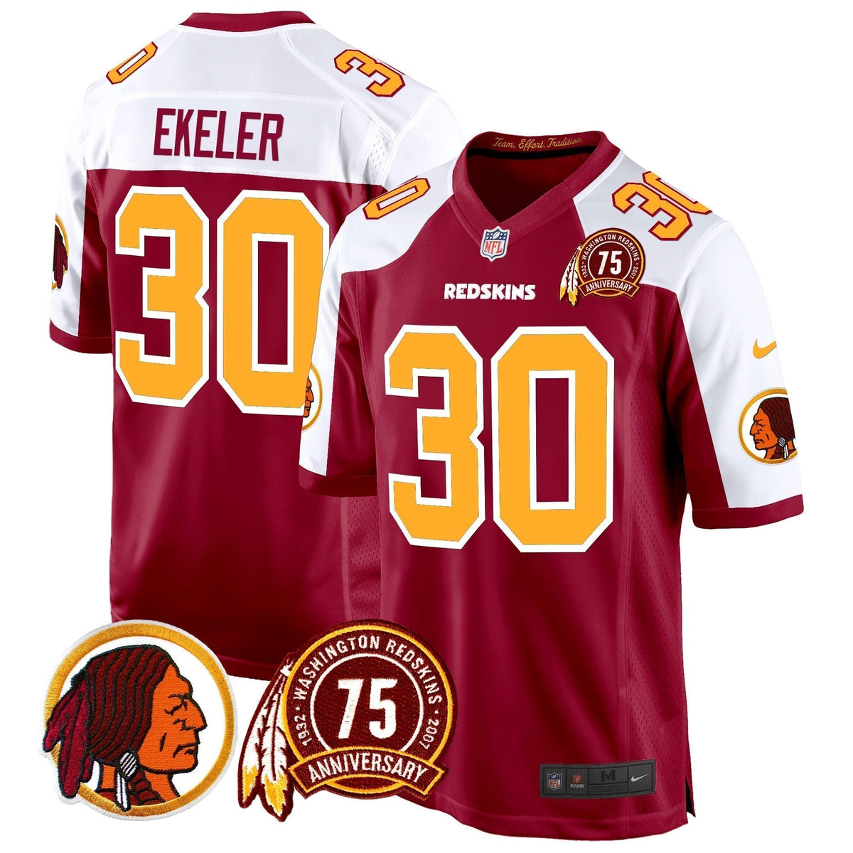 WR 75th Patch Throwback Game Jersey - Stitched