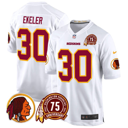 WR 75th Patch Throwback Game Jersey - Stitched