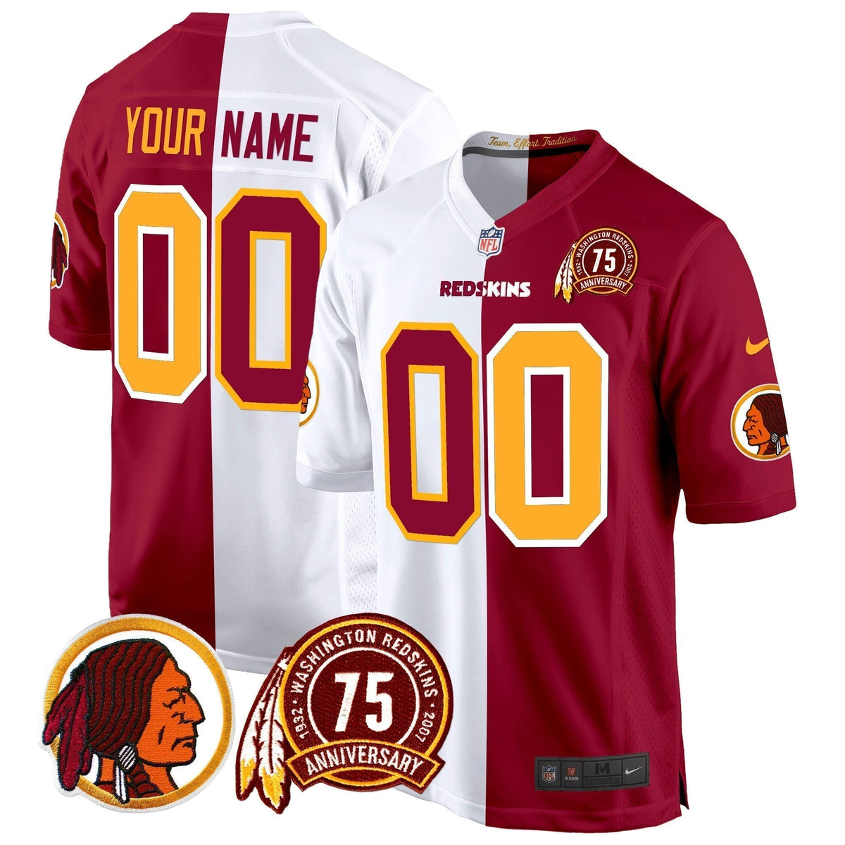 WR 75th Patch Throwback Game Custom Jersey - Stitched