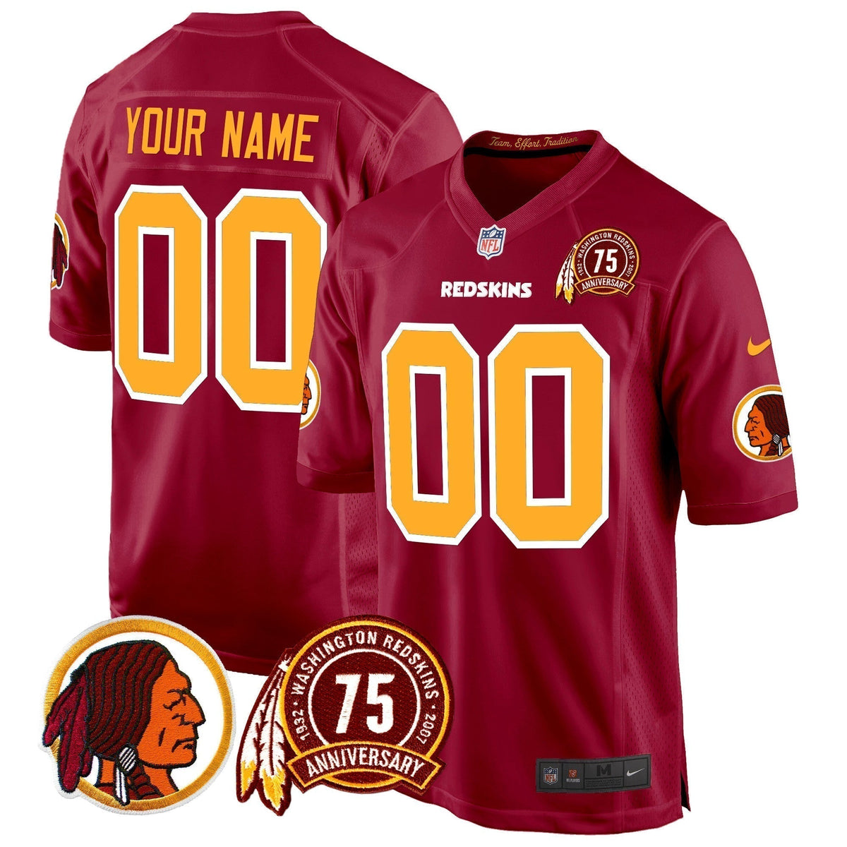 WR 75th Patch Throwback Game Custom Jersey - Stitched