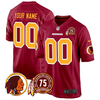 WR 75th Patch Throwback Game Custom Jersey - Stitched
