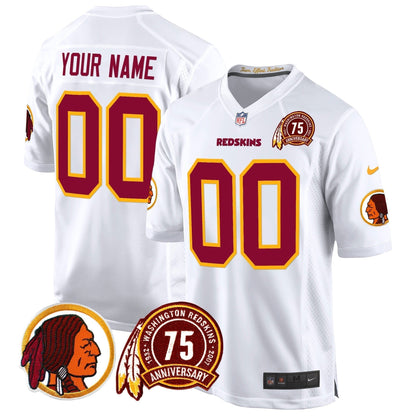 WR 75th Patch Throwback Game Custom Jersey - Stitched