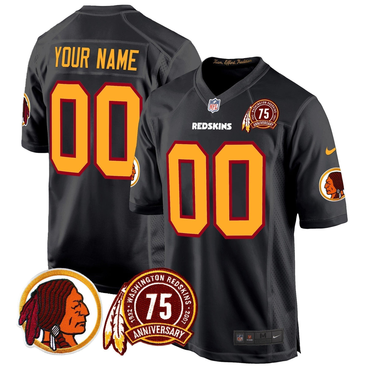 WR 75th Patch Throwback Game Custom Jersey - Stitched