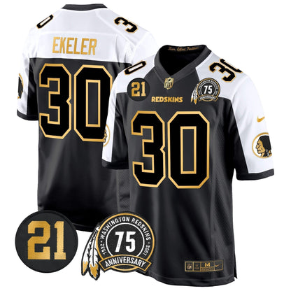 WR 75th & Sean Taylor Patch Gold Game Jersey - Stitched