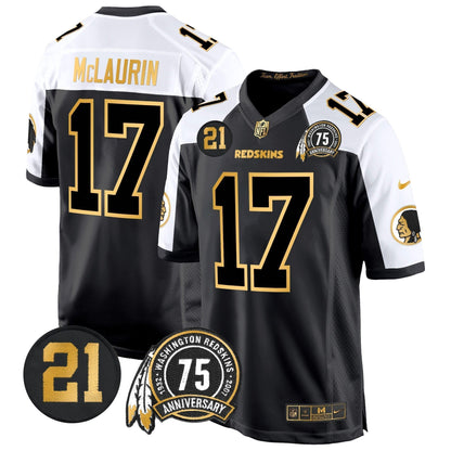WR 75th & Sean Taylor Patch Gold Game Jersey - Stitched