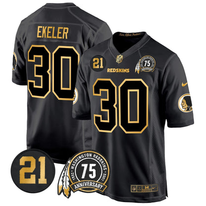 WR 75th & Sean Taylor Patch Gold Game Jersey - Stitched