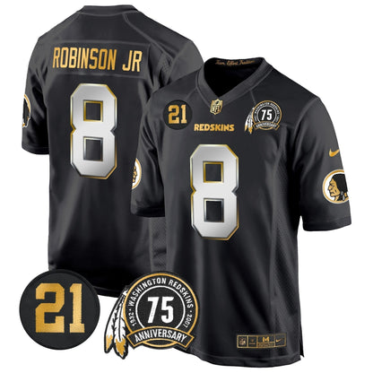 WR 75th & Sean Taylor Patch Gold Game Jersey - Stitched