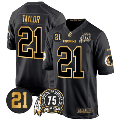 WR 75th & Sean Taylor Patch Gold Game Jersey - Stitched