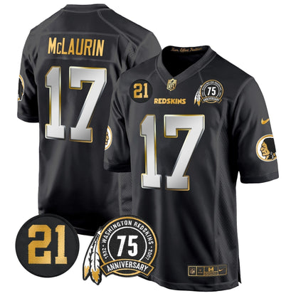 WR 75th & Sean Taylor Patch Gold Game Jersey - Stitched