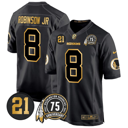 WR 75th & Sean Taylor Patch Gold Game Jersey - Stitched