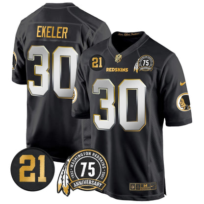 WR 75th & Sean Taylor Patch Gold Game Jersey - Stitched
