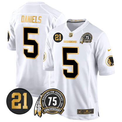 WR 75th & Sean Taylor Patch Gold Game Jersey - Stitched