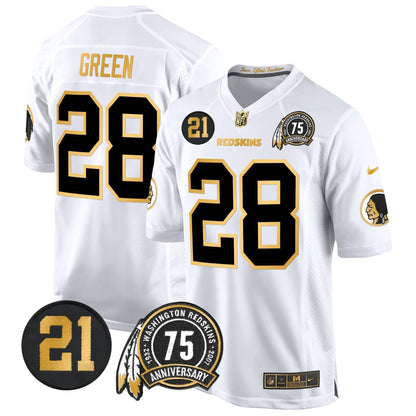 WR 75th & Sean Taylor Patch Gold Game Jersey - Stitched