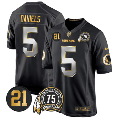WR 75th & Sean Taylor Patch Gold Game Jersey - Stitched