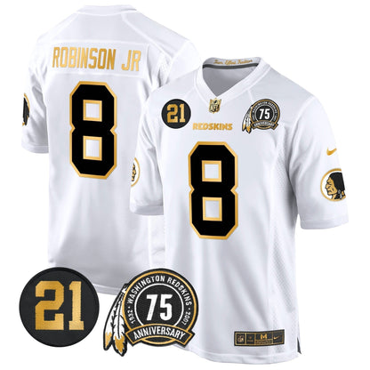 WR 75th & Sean Taylor Patch Gold Game Jersey - Stitched