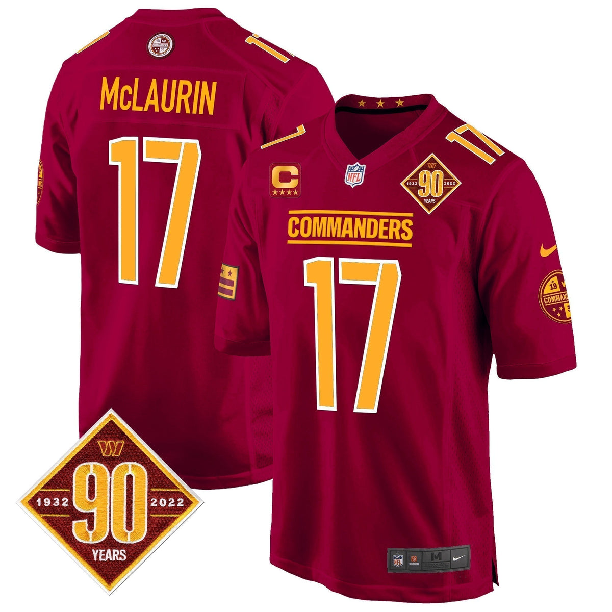 WAS 90th Anniversary Patch Game Jersey - Stitched