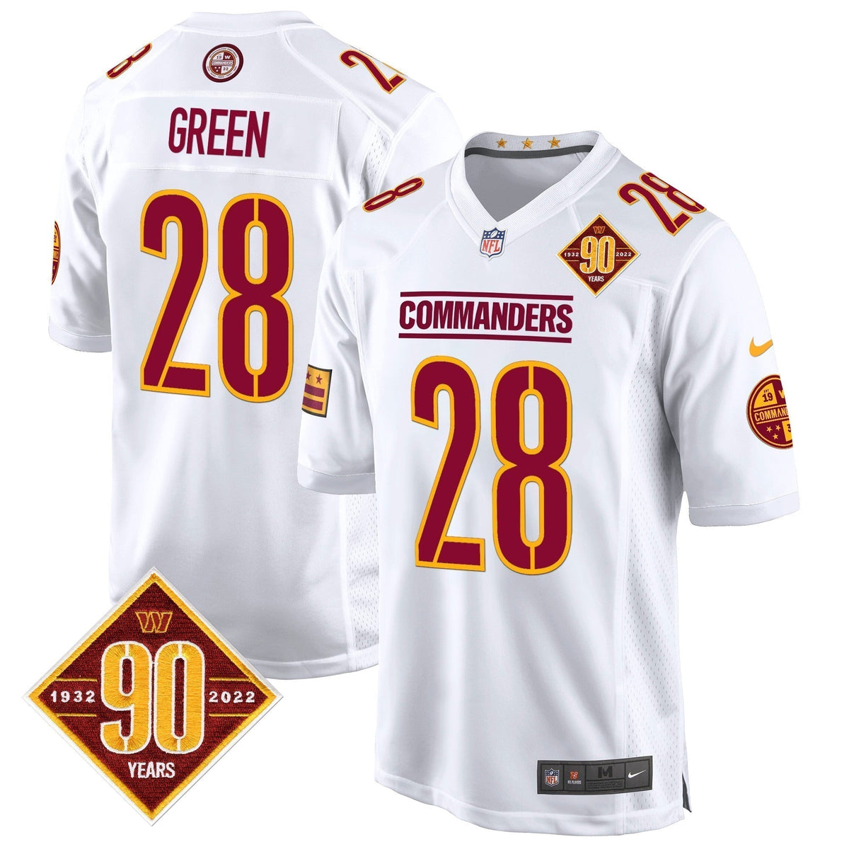 WAS 90th Anniversary Patch Game Jersey - Stitched