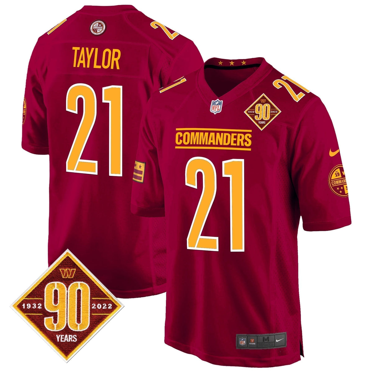 WAS 90th Anniversary Patch Game Jersey - Stitched