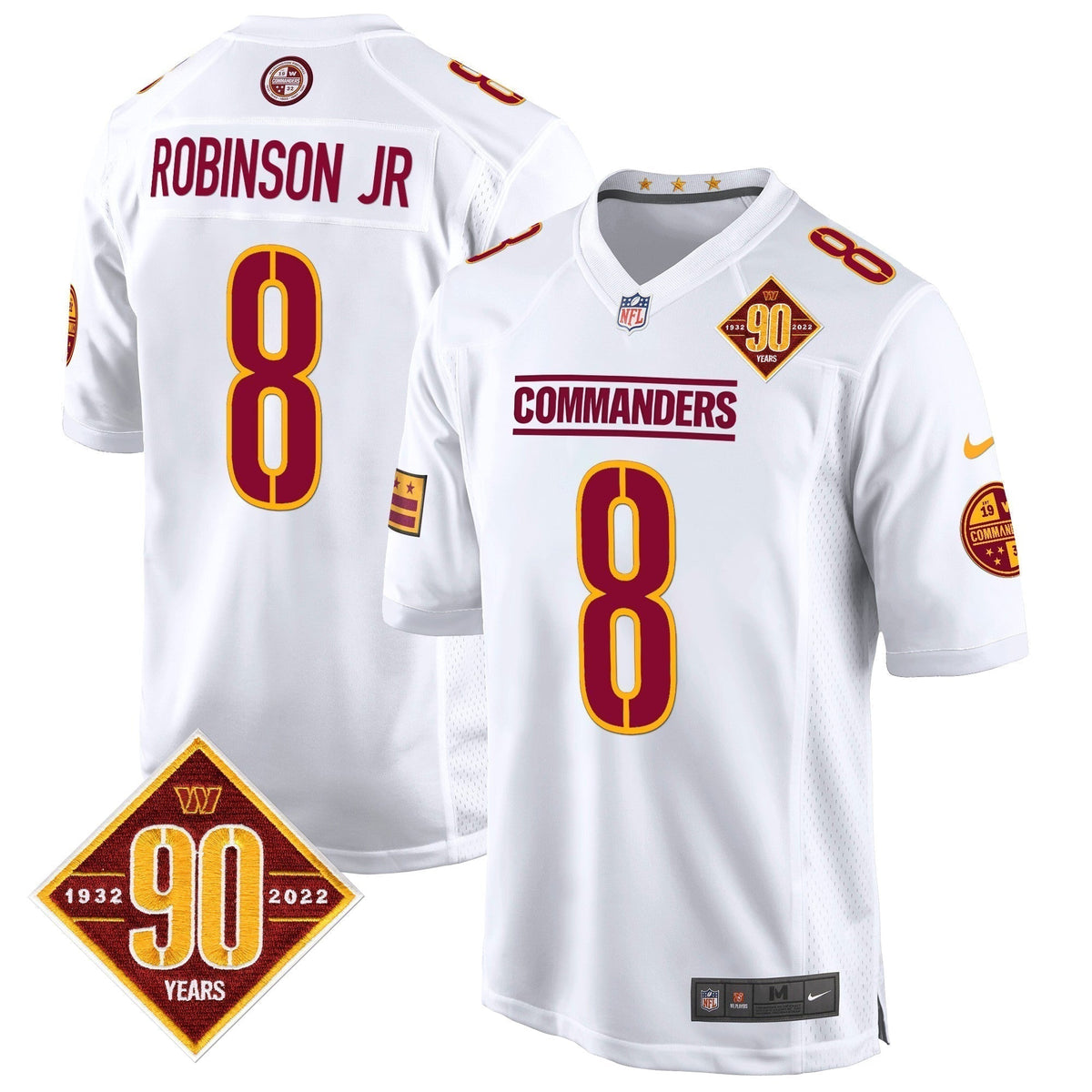 WAS 90th Anniversary Patch Game Jersey - Stitched