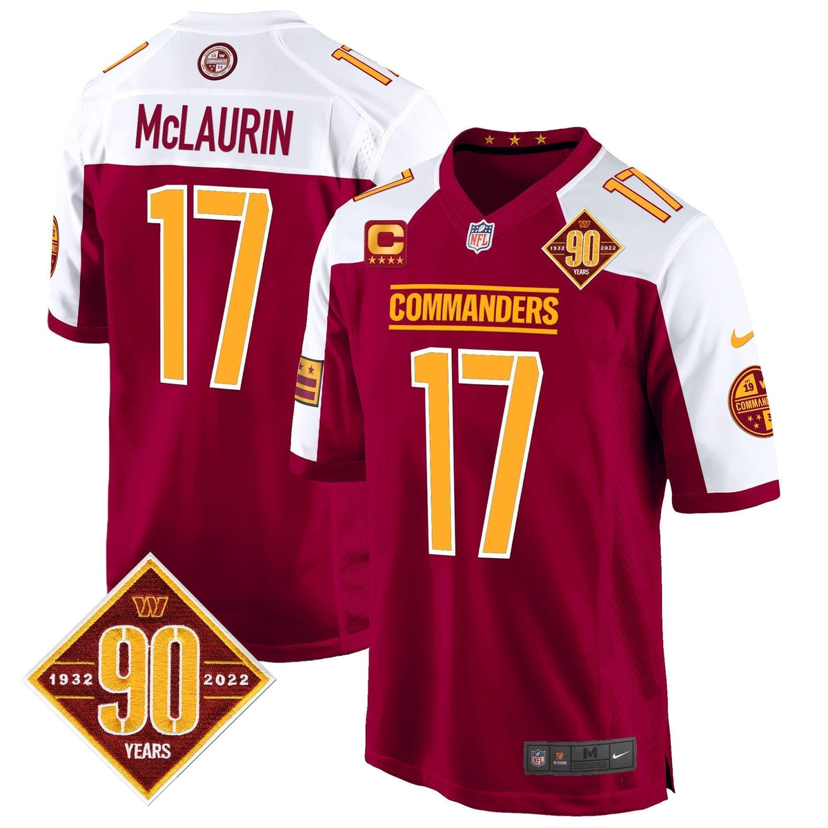 WAS 90th Anniversary Patch Game Jersey - Stitched