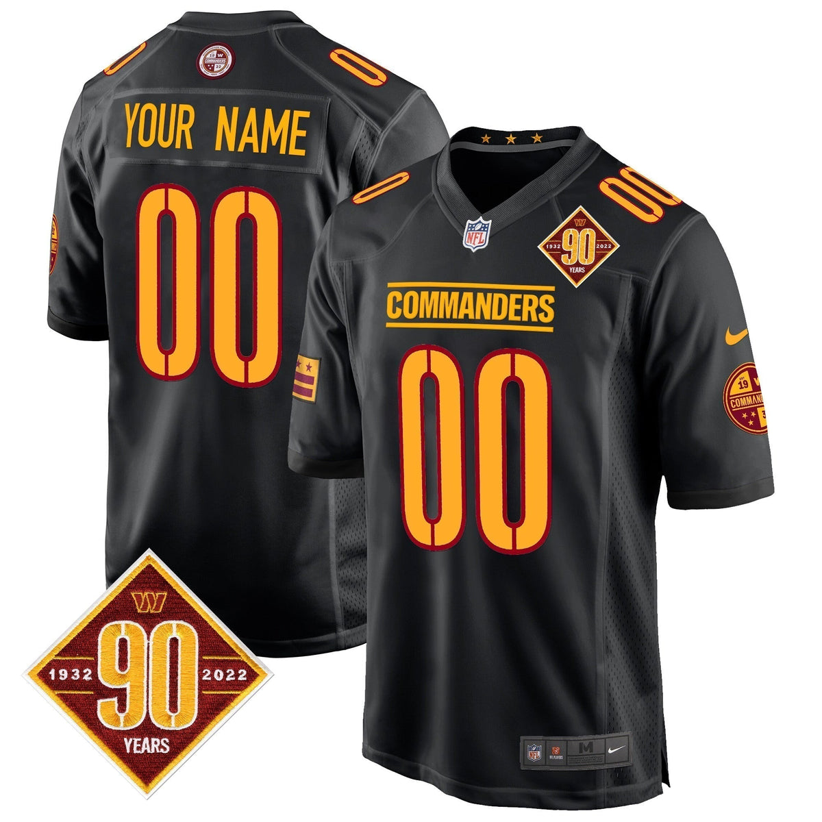 WAS 90th Anniversary Patch Game Custom Jersey - Stitched