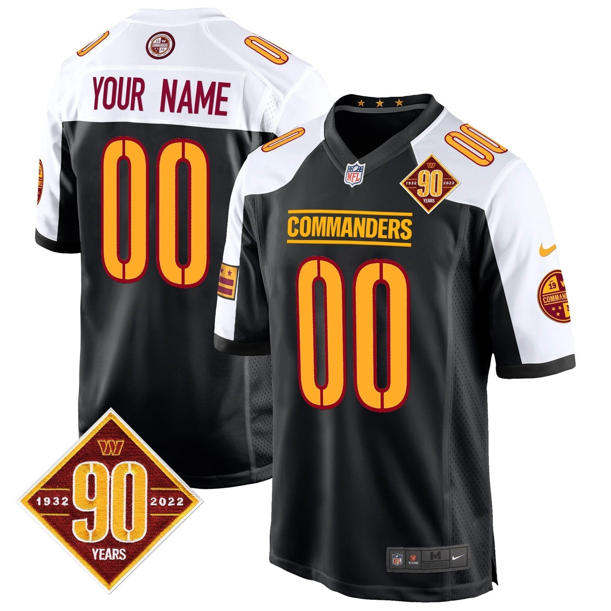 WAS 90th Anniversary Patch Game Custom Jersey - Stitched