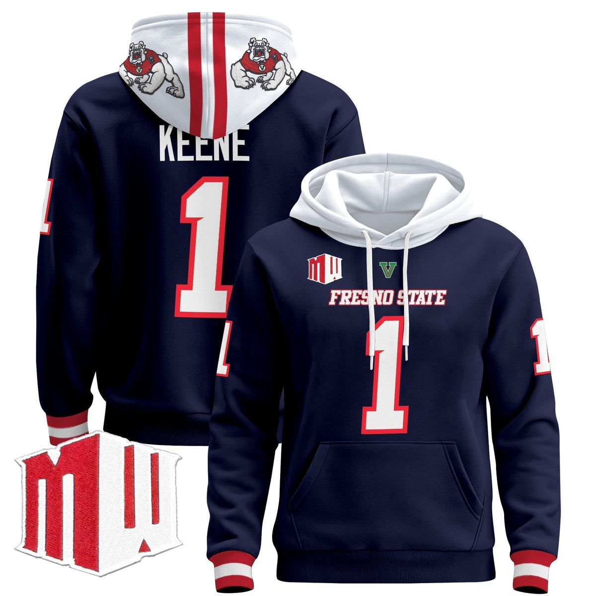 Men's Fresno State Bulldogs 2024 Pullover Hoodie - All Stitched