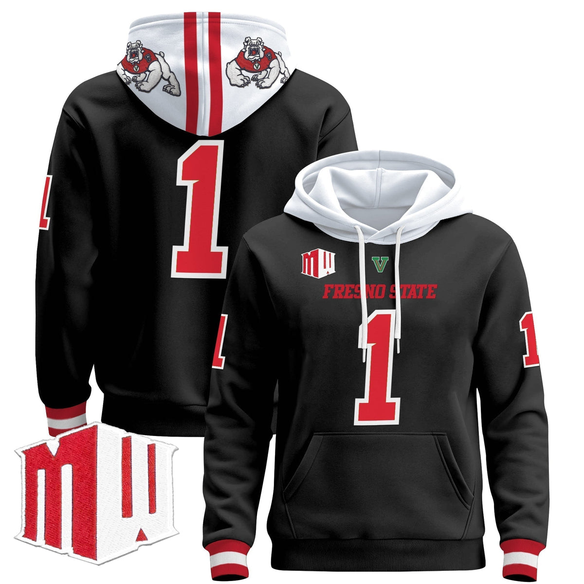 Men's Fresno State Bulldogs 2024 Pullover Hoodie - All Stitched