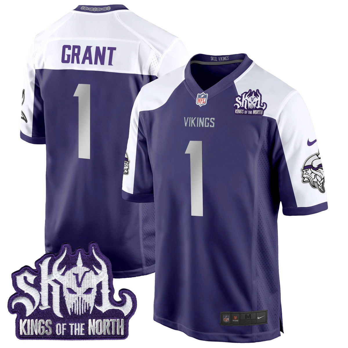 MIN 2024 Winter Warrior Skol Patch Game Jersey - Stitched