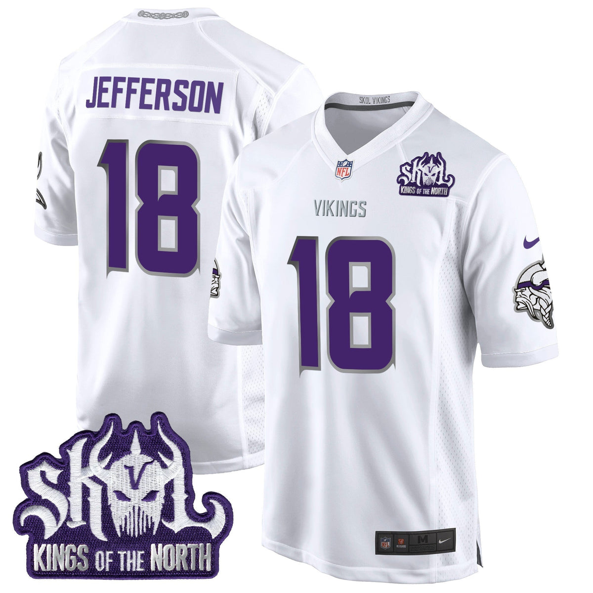 MIN 2024 Winter Warrior Skol Patch Game Jersey - Stitched