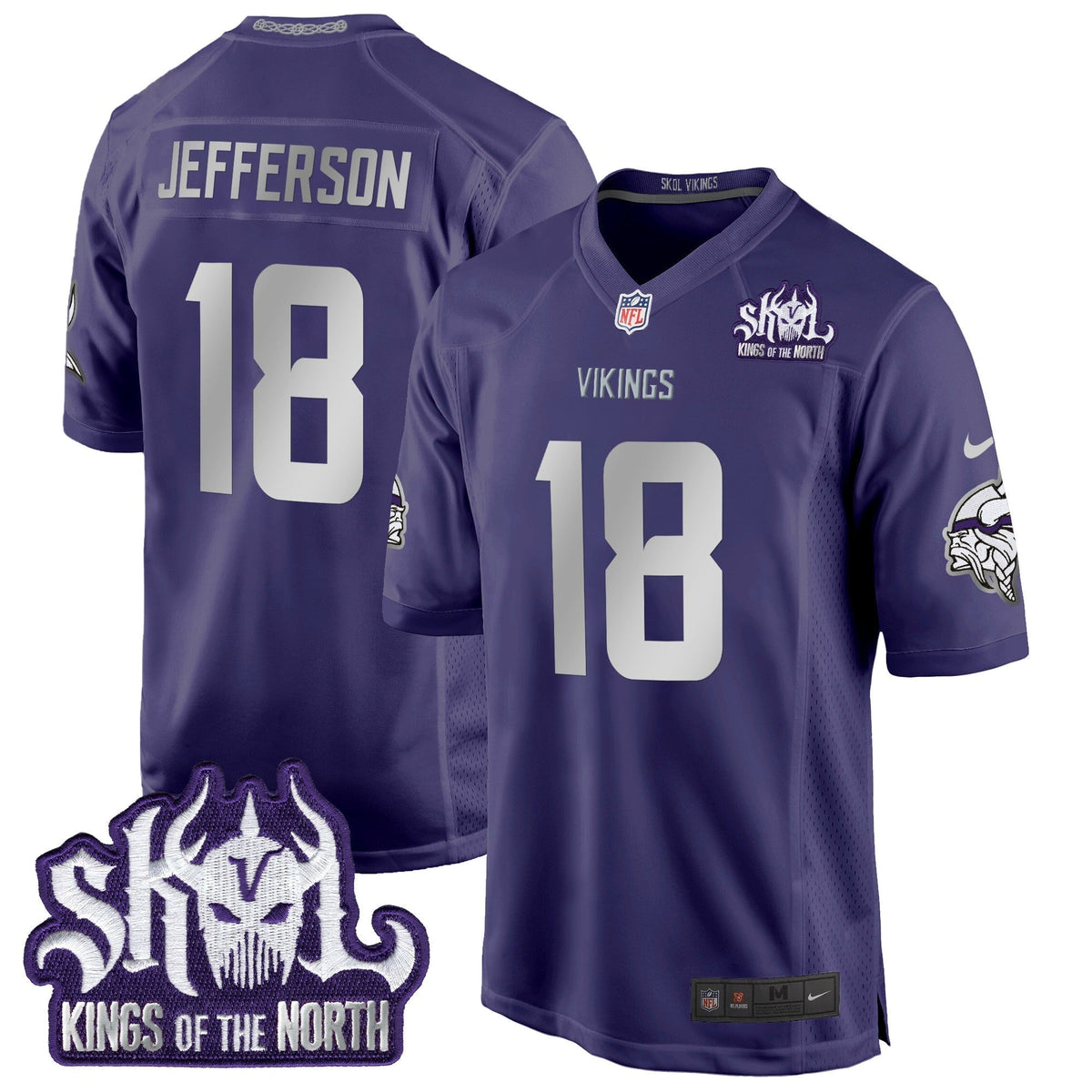 MIN 2024 Winter Warrior Skol Patch Game Jersey - Stitched