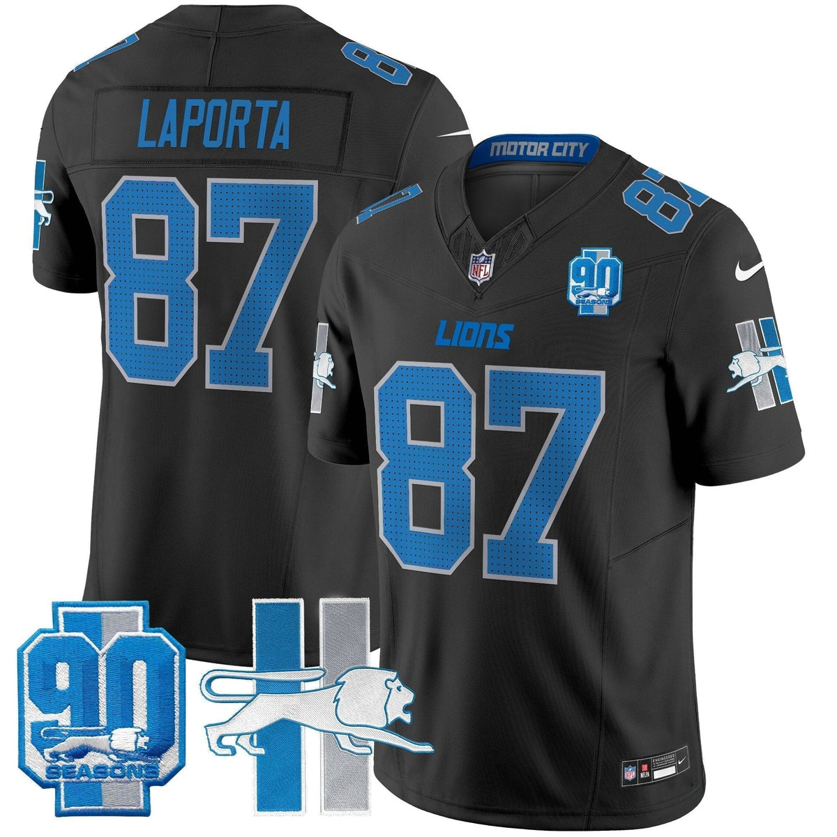 Detroit Lion 1946 Throwback Vapor Limited Jersey - Stitched