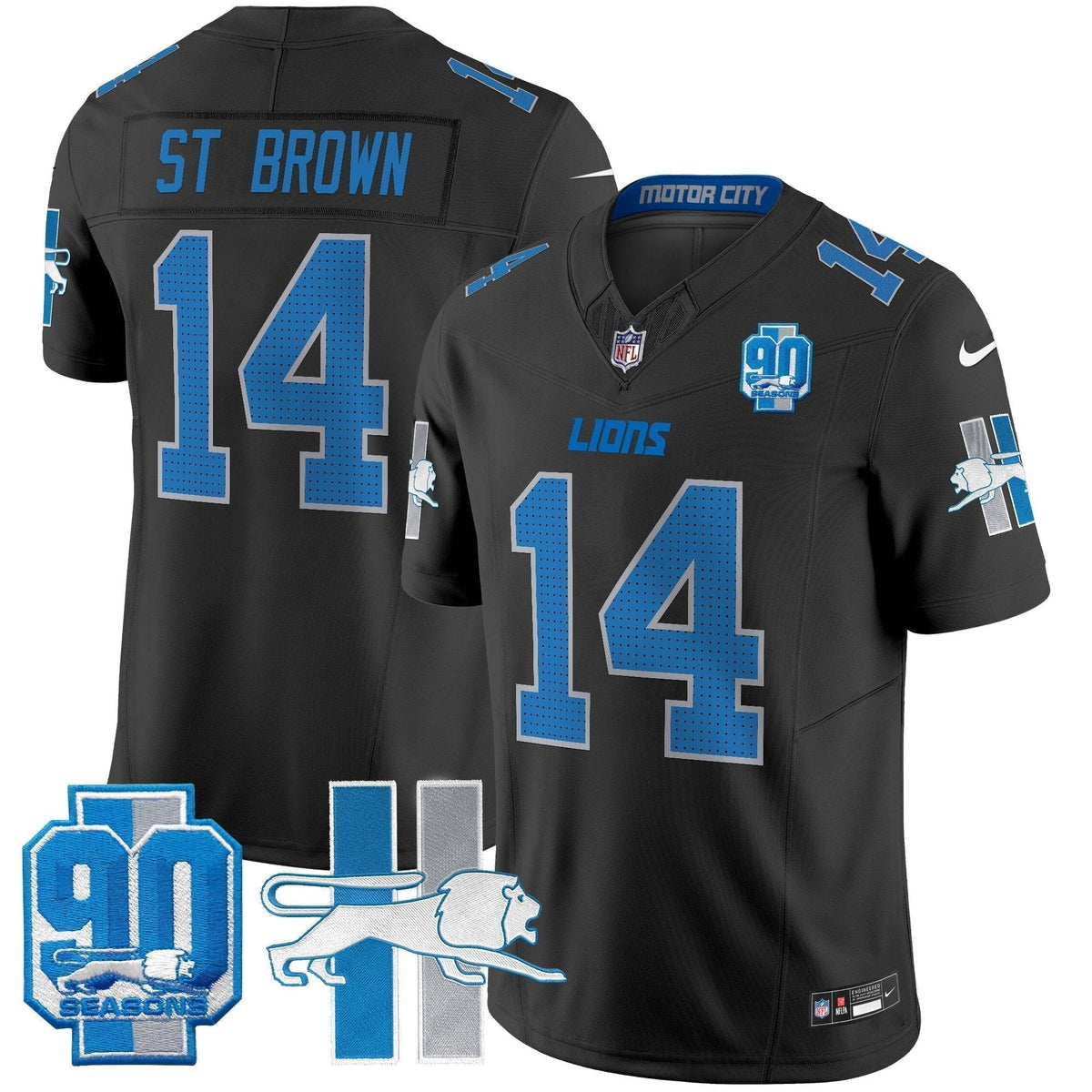 Detroit Lion 1946 Throwback Vapor Limited Jersey - Stitched