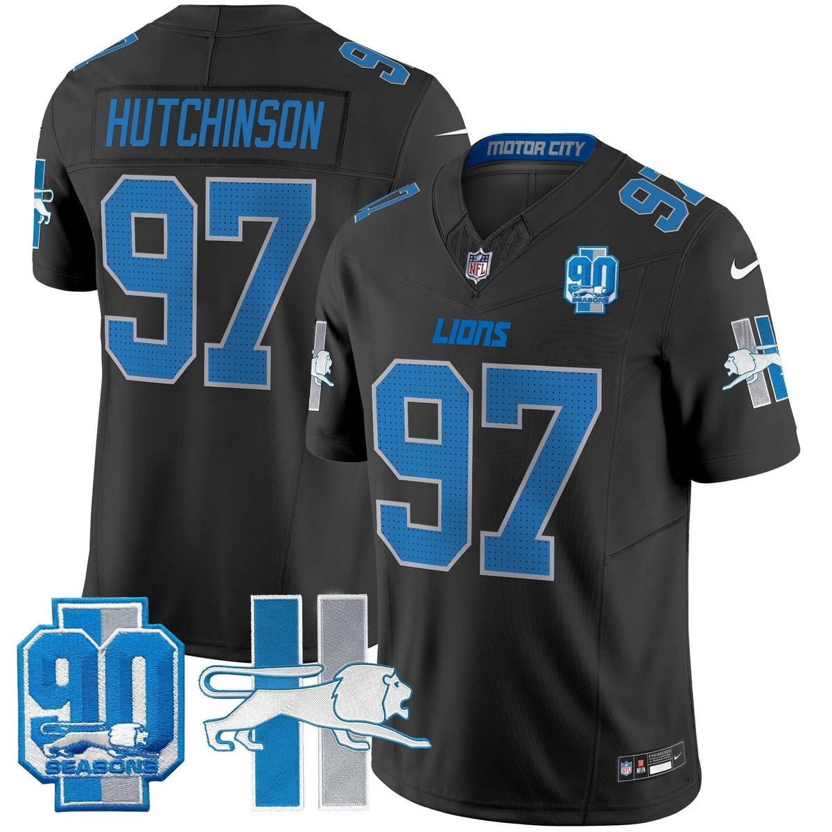 Detroit Lion 1946 Throwback Vapor Limited Jersey - Stitched
