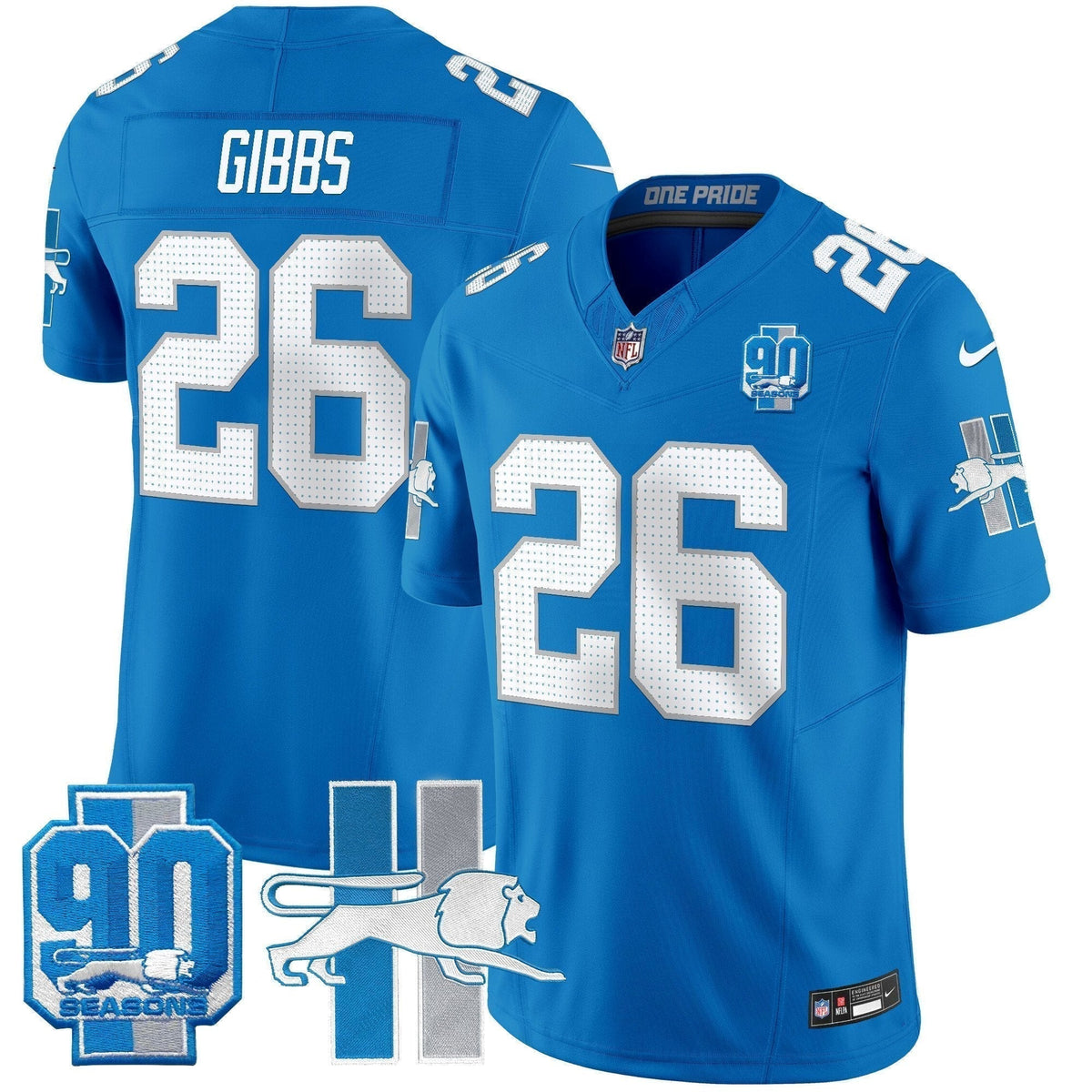 Detroit Lion 1946 Throwback Vapor Limited Jersey - Stitched