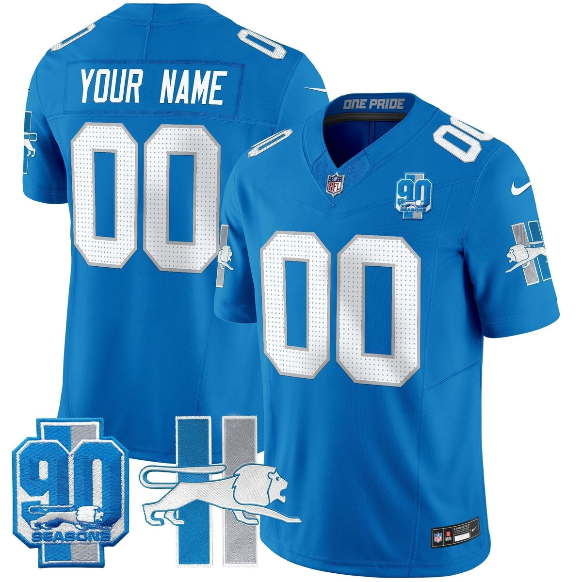 Detroit Lion 1946 Throwback Vapor Limited Custom Jersey - Stitched