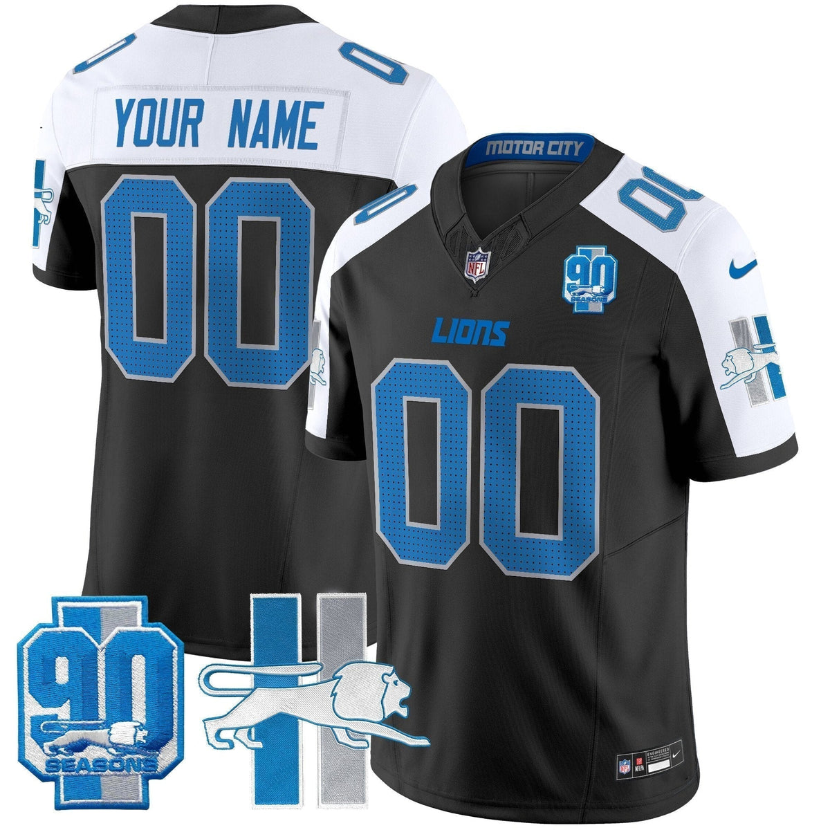 Detroit Lion 1946 Throwback Vapor Limited Custom Jersey - Stitched