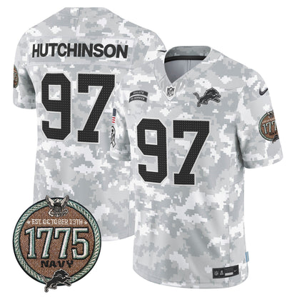 DET 2024 Salute to Service Establishment Year Patch Vapor Limited Jersey - Stitched