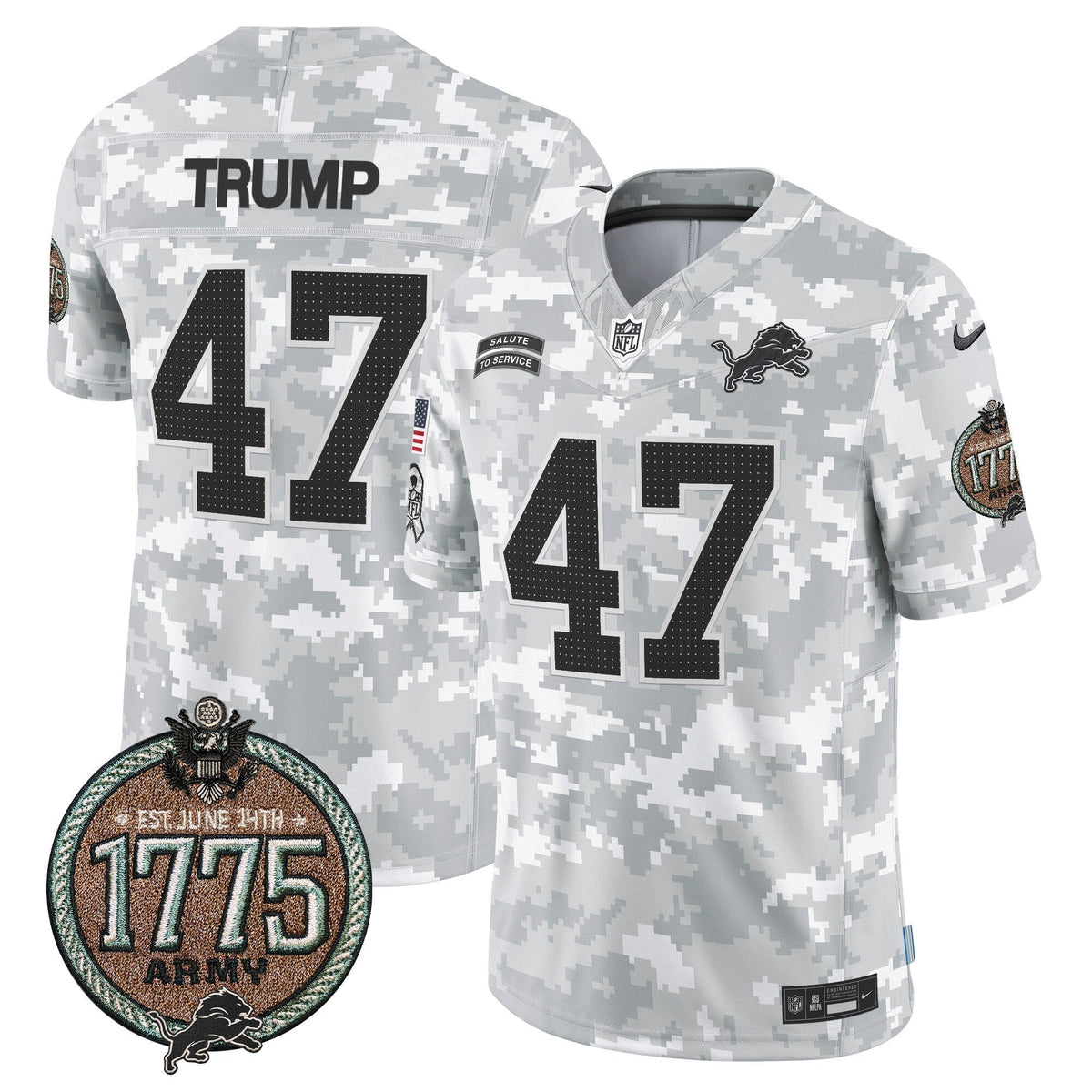 DET 2024 Salute to Service Establishment Year Patch Vapor Limited Jersey - Stitched