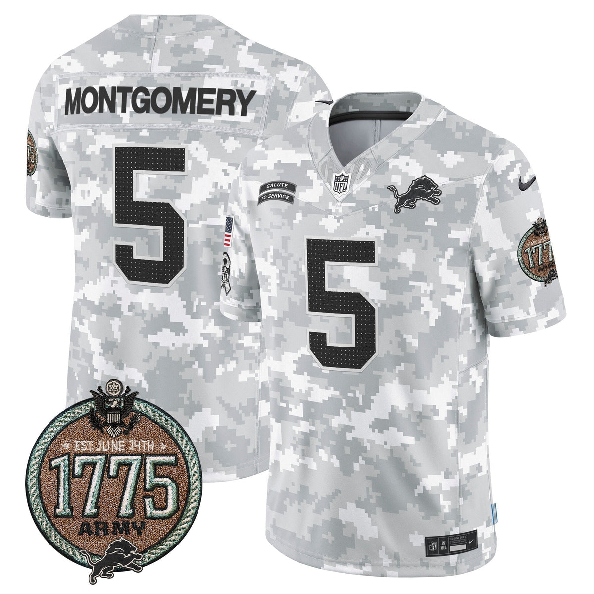 DET 2024 Salute to Service Establishment Year Patch Vapor Limited Jersey - Stitched