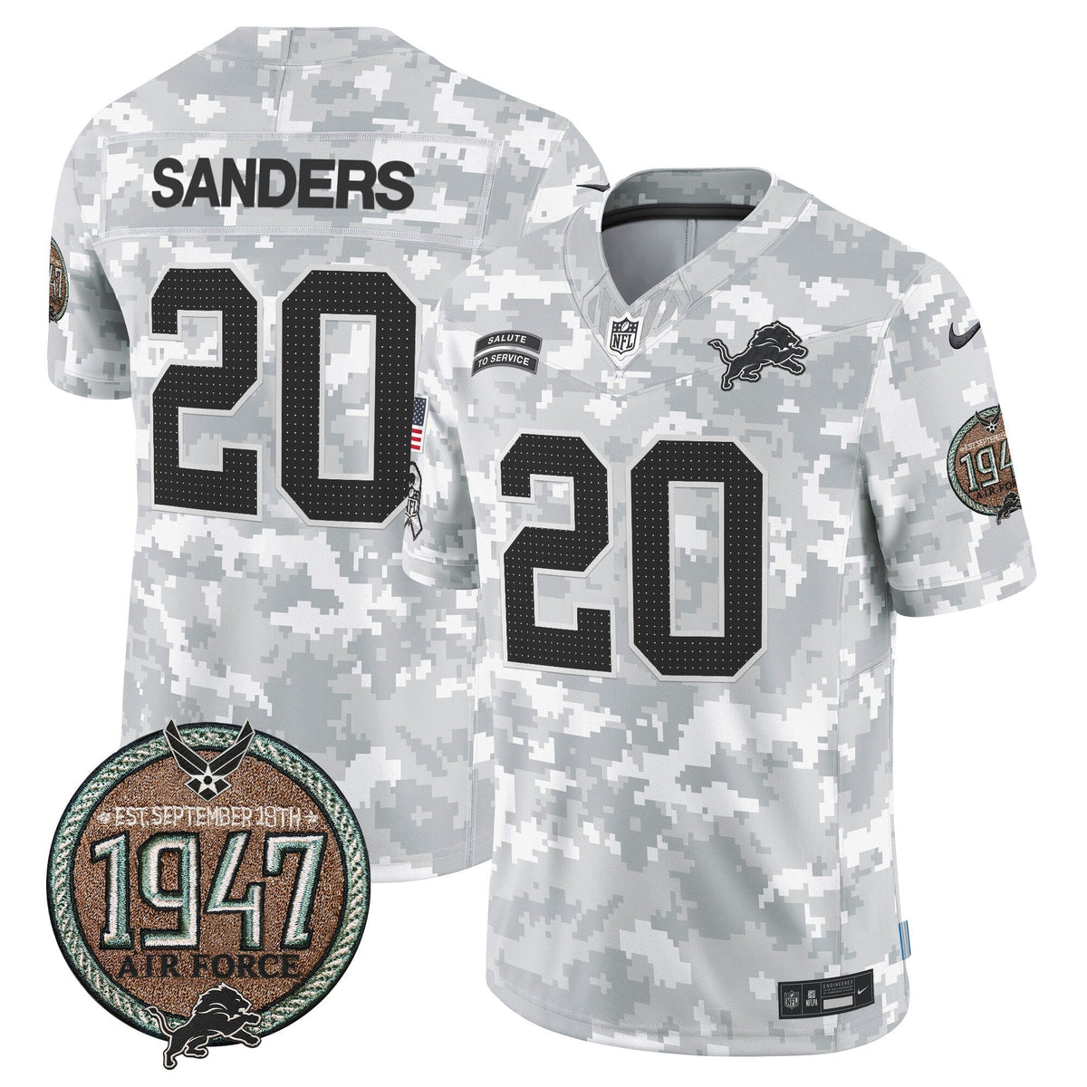 DET 2024 Salute to Service Establishment Year Patch Vapor Limited Jersey - Stitched